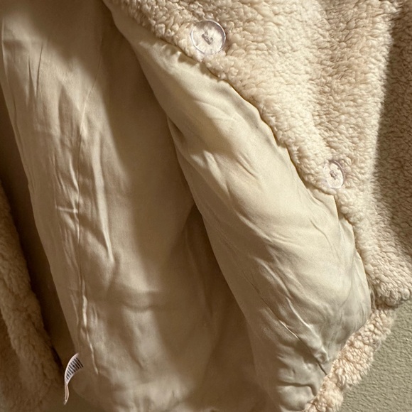 🍃 Free People Teddy Peacoat 🌸 size Medium 🍃 in color Oatmeal 🩷🍃 NWT - Picture 12 of 16